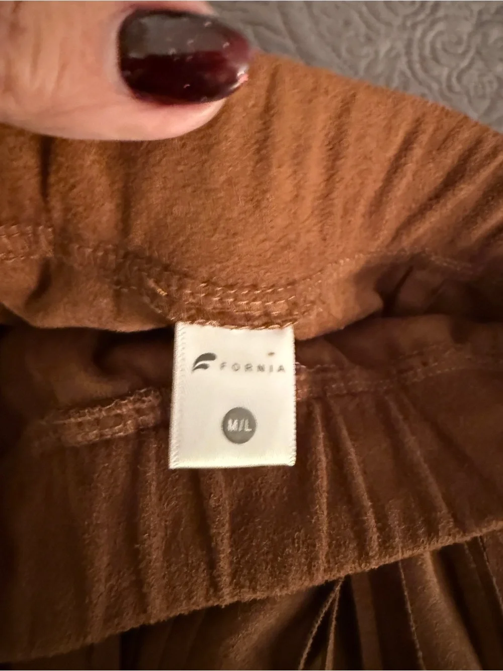 Fringe Suede-Look Mini Skirt in Brown
